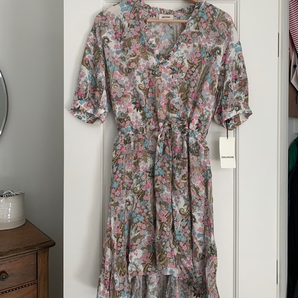 NWT Zadig & Voltaire  floral mini dress size medium - Picture 1 of 4